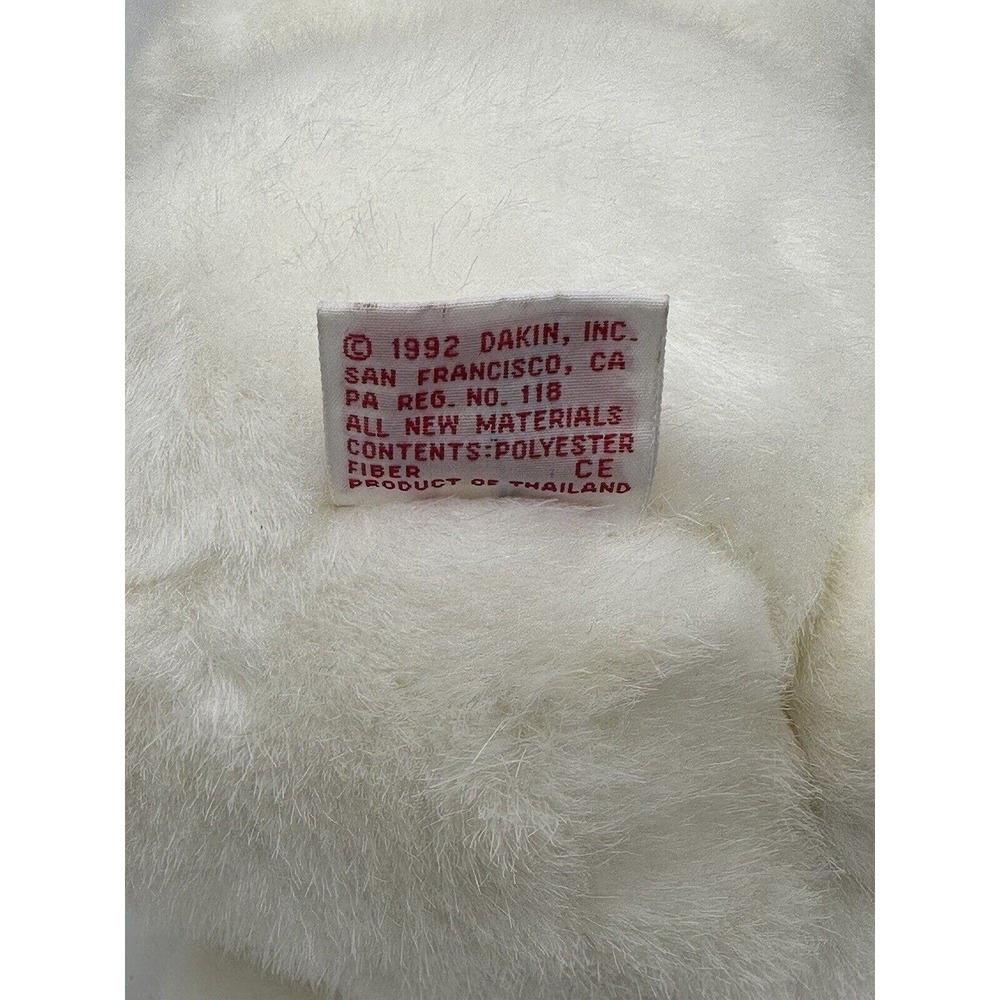 Vtg 1992 Dakin Bunny Rabbit Plush Stuffed Animal‎ Floppy Satin Ears Heart Easter - Picture 10 of 10